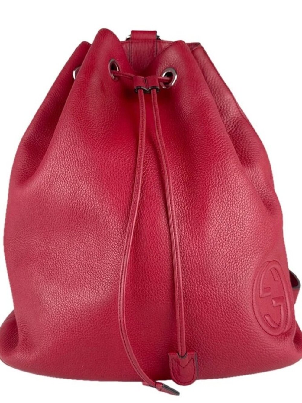 GUCCI Backpack Red Leather/Silvetone -